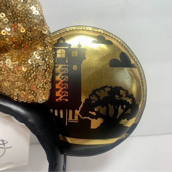 NWT. Disney Park Icons Ear Headband with Removable gold sequin Bow. - Picture 4 of 12